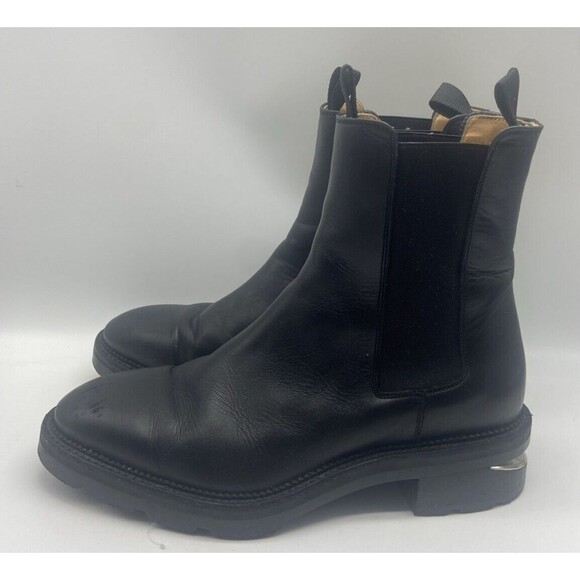 Alexander Wang Chelsea Boots Booties  Size 38/7 Andy Black Biker Leather - Picture 1 of 15